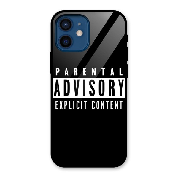 Parental Advisory Label Glass Back Case for iPhone 12 Mini