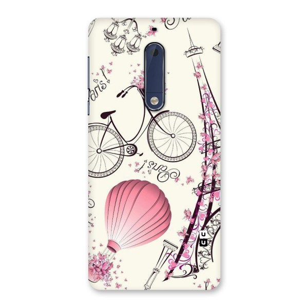 Paris Clipart Back Case for Nokia 5