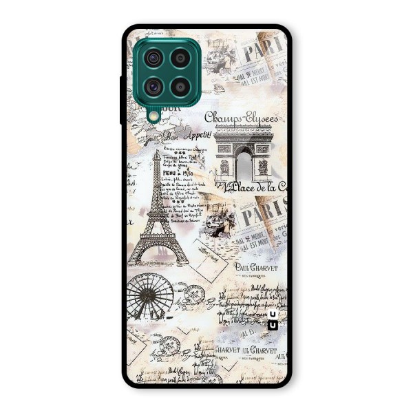 Paris Paper Glass Back Case for Galaxy F62