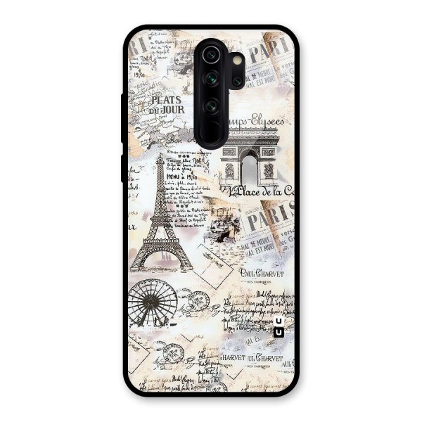 Paris Paper Glass Back Case for Redmi Note 8 Pro