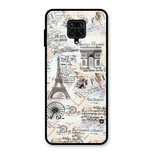 Paris Paper Glass Back Case for Redmi Note 9 Pro Max