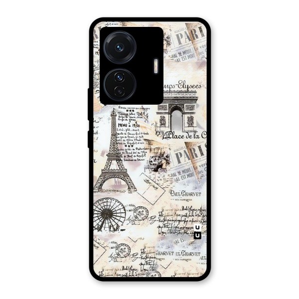 Paris Paper Glass Back Case for Vivo iQOO Z6 Pro