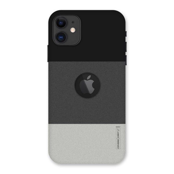 Pastel Black and Grey Back Case for iPhone 11 Logo Cut