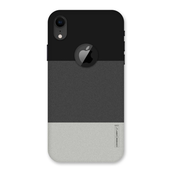 Pastel Black and Grey Back Case for iPhone XR Logo Cut