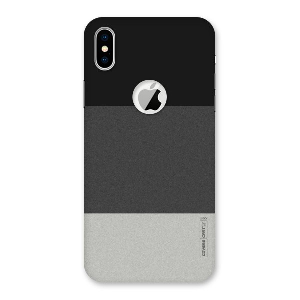 Pastel Black and Grey Back Case for iPhone XS Logo Cut