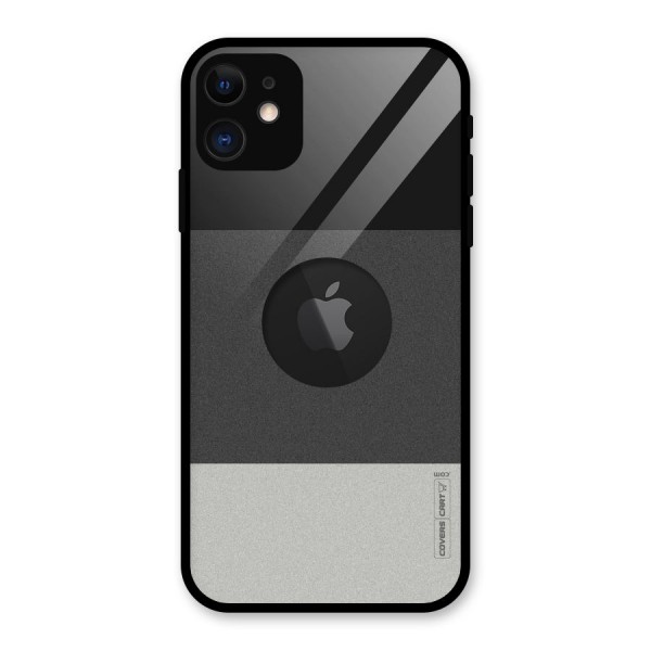 Pastel Black and Grey Glass Back Case for iPhone 11 Logo Cut