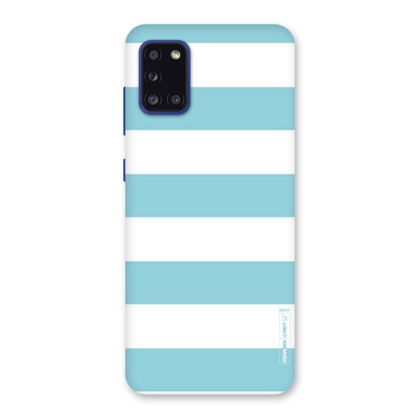 Pastel Blue White Stripes Back Case for Galaxy A31