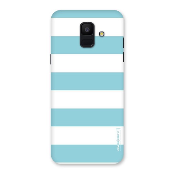 Pastel Blue White Stripes Back Case for Galaxy A6 (2018)