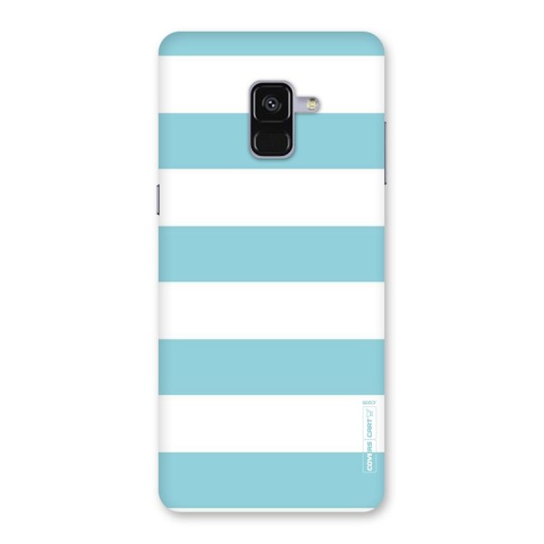 Pastel Blue White Stripes Back Case for Galaxy A8 Plus