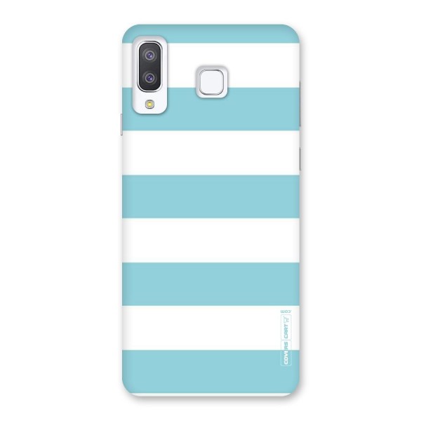 Pastel Blue White Stripes Back Case for Galaxy A8 Star
