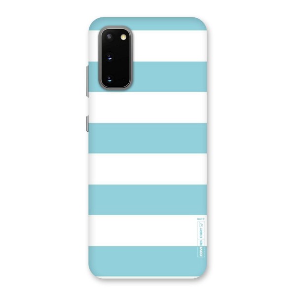 Pastel Blue White Stripes Back Case for Galaxy S20