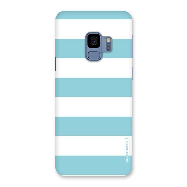 Pastel Blue White Stripes Back Case for Galaxy S9