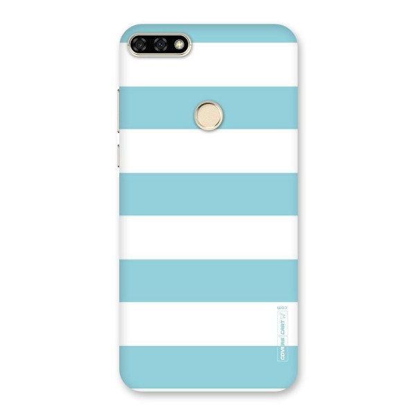 Pastel Blue White Stripes Back Case for Honor 7A