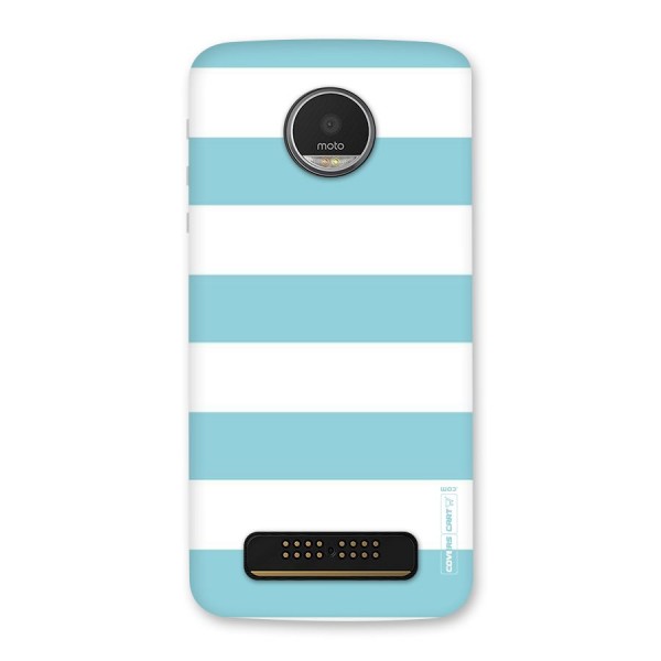 Pastel Blue White Stripes Back Case for Moto Z Play