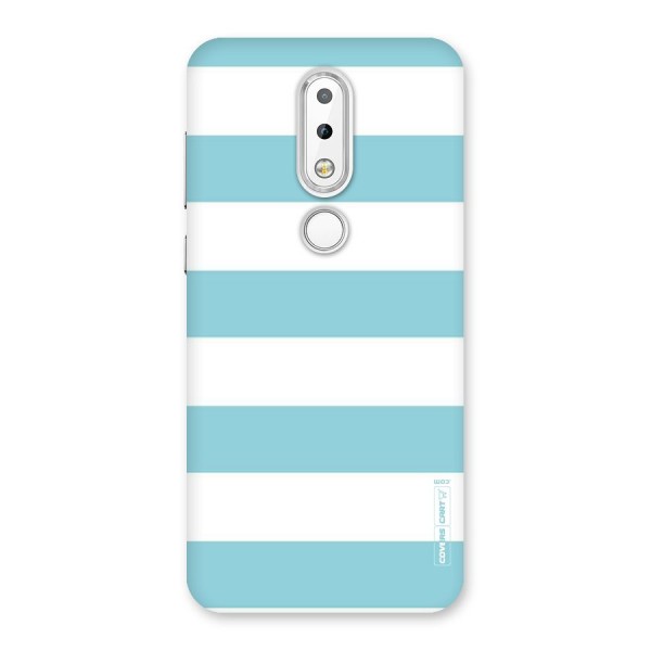 Pastel Blue White Stripes Back Case for Nokia 6.1 Plus