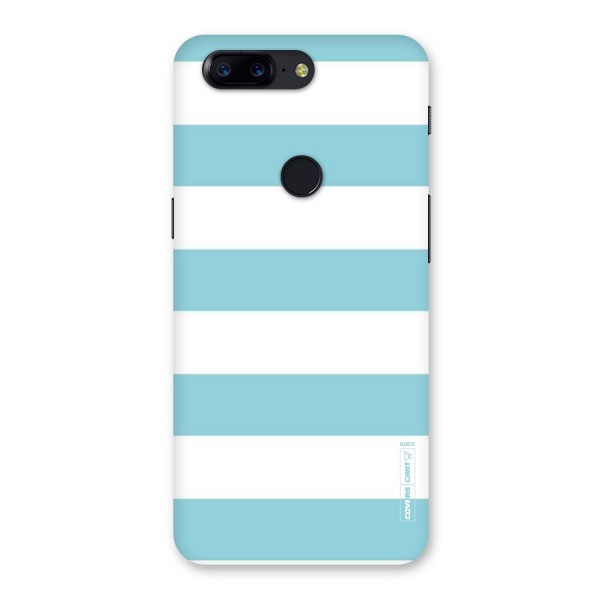 Pastel Blue White Stripes Back Case for OnePlus 5T
