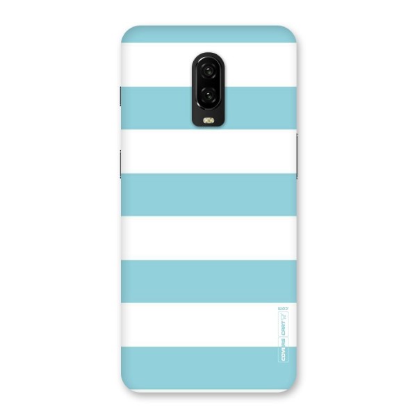 Pastel Blue White Stripes Back Case for OnePlus 6T