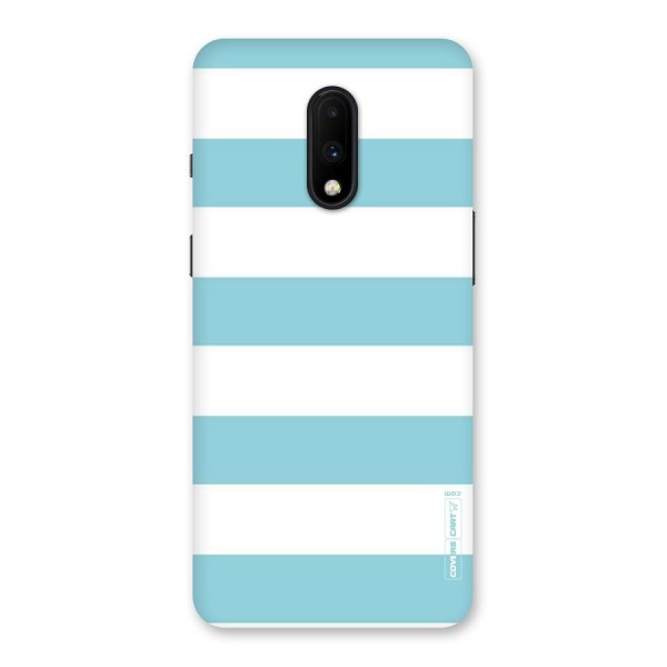 Pastel Blue White Stripes Back Case for OnePlus 7