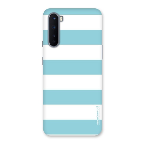 Pastel Blue White Stripes Back Case for OnePlus Nord