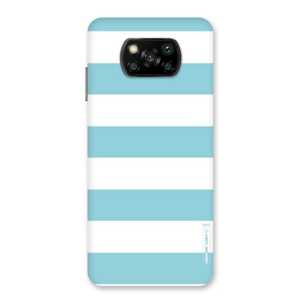 Pastel Blue White Stripes Back Case for Poco X3
