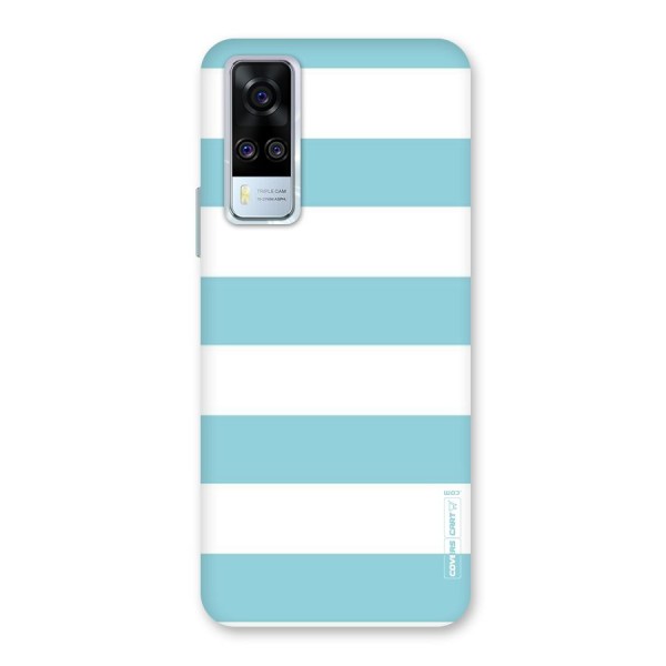 Pastel Blue White Stripes Back Case for Vivo Y51