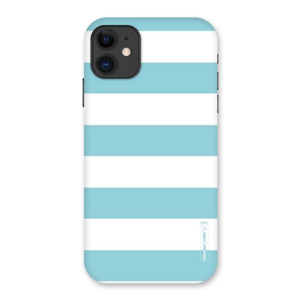 Pastel Blue White Stripes Back Case for iPhone 11