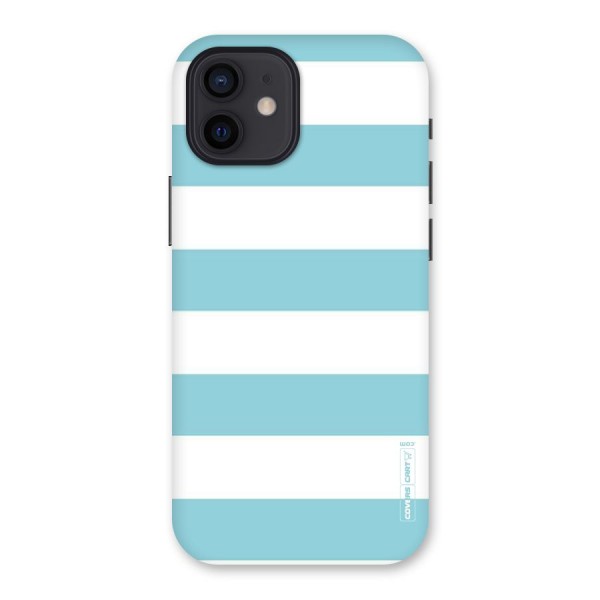 Pastel Blue White Stripes Back Case for iPhone 12