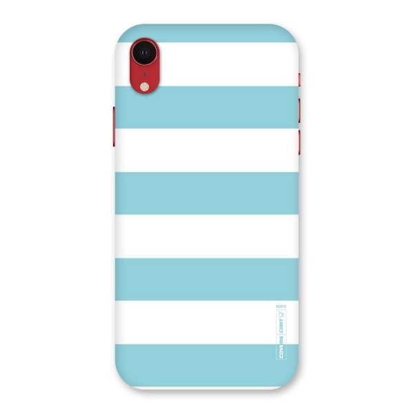 Pastel Blue White Stripes Back Case for iPhone XR