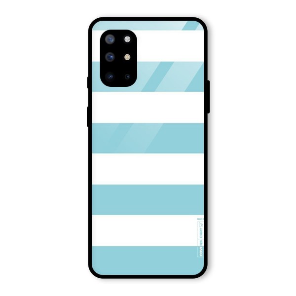 Pastel Blue White Stripes Glass Back Case for OnePlus 8T