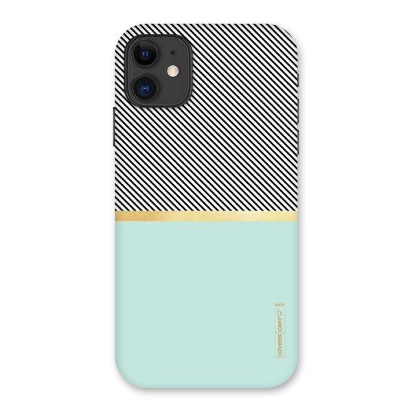 Pastel Green Base Stripes Back Case for iPhone 11