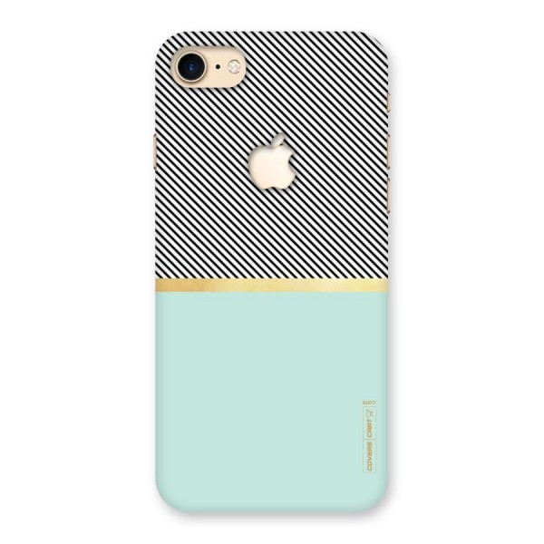 Pastel Green Base Stripes Back Case for iPhone 7 Apple Cut