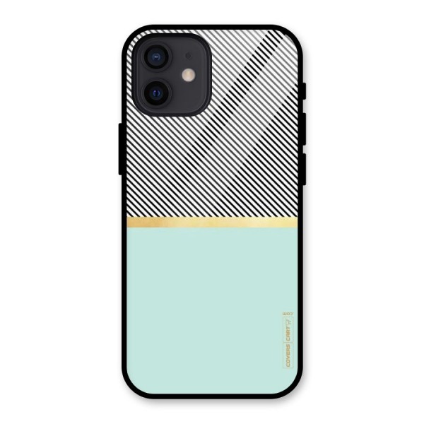 Pastel Green Base Stripes Glass Back Case for iPhone 12