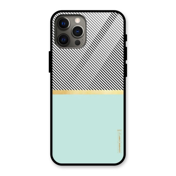 Pastel Green Base Stripes Glass Back Case for iPhone 12 Pro Max