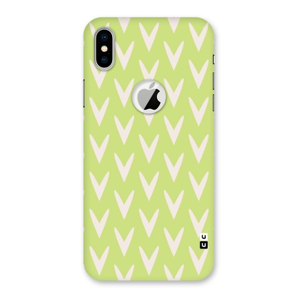Pastel Green Grass Back Case for iPhone X Logo Cut