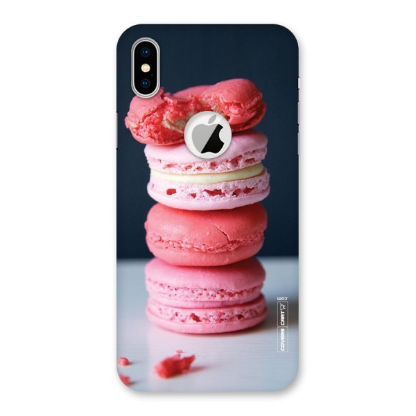 Pastel Macroons Back Case for iPhone X Logo Cut