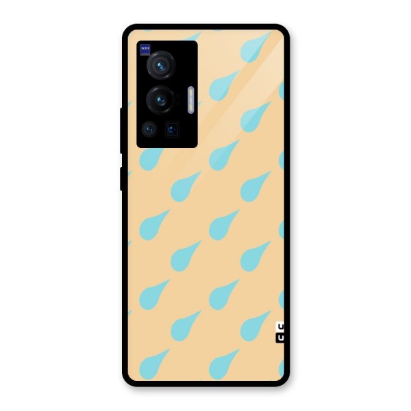 Pastel Orange Drops Glass Back Case for Vivo X70 Pro