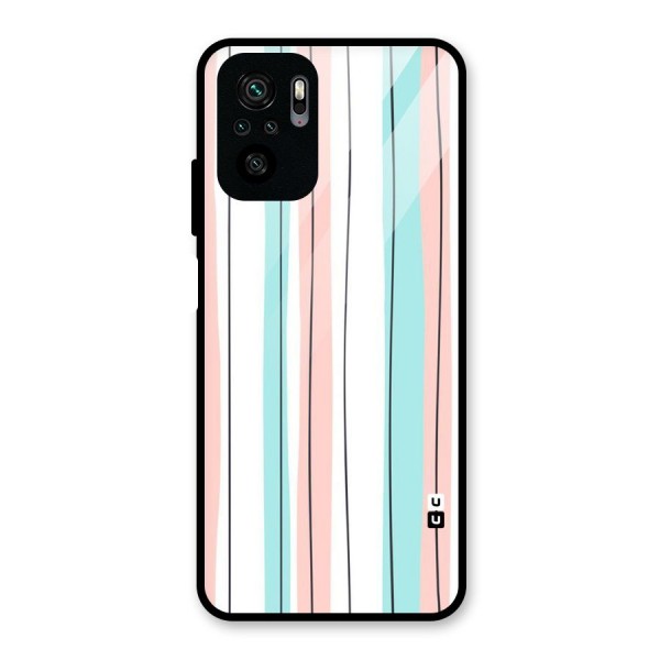 Pastel Tri Stripes Glass Back Case for Redmi Note 10