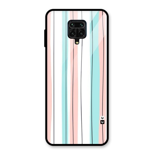 Pastel Tri Stripes Glass Back Case for Redmi Note 9 Pro