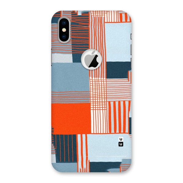Pattern In Lines Back Case for iPhone XS Logo Cut