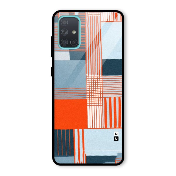 Pattern In Lines Glass Back Case for Galaxy A71