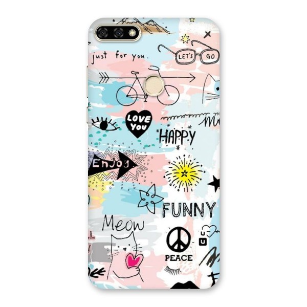 Peace And Funny Back Case for Honor 7A