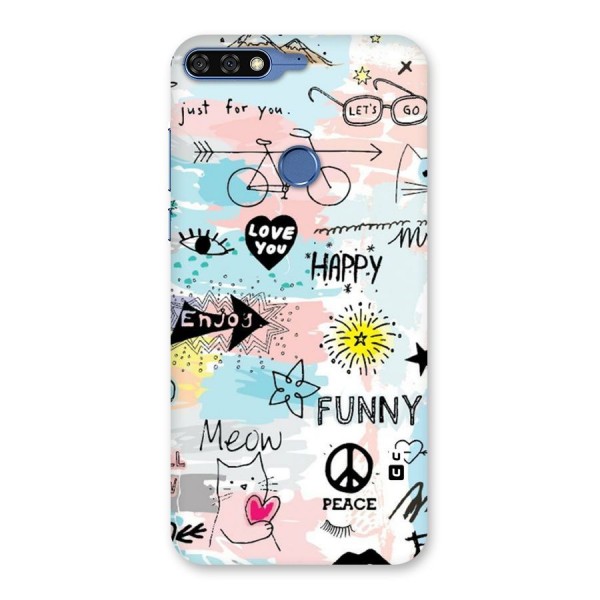 Peace And Funny Back Case for Honor 7C