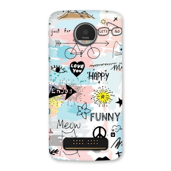 Peace And Funny Back Case for Moto Z Play
