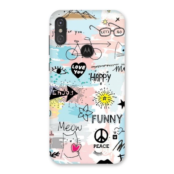 Peace And Funny Back Case for Motorola One Power