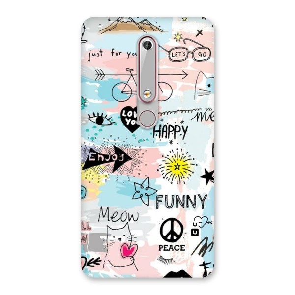 Peace And Funny Back Case for Nokia 6.1