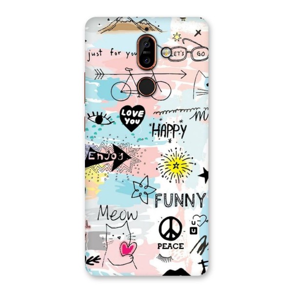 Peace And Funny Back Case for Nokia 7 Plus
