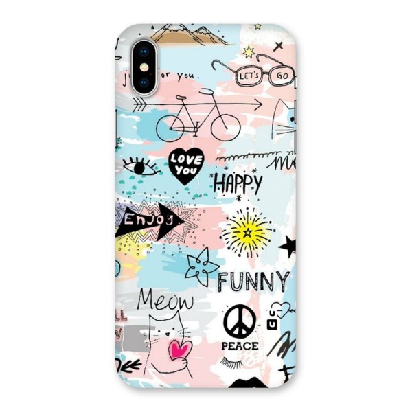 Peace And Funny Back Case for iPhone XS