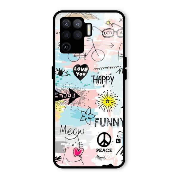 Peace And Funny Glass Back Case for Oppo F19 Pro