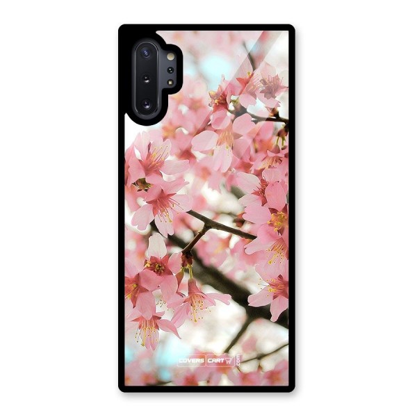 Peach Floral Glass Back Case for Galaxy Note 10 Plus