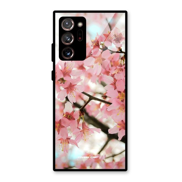 Peach Floral Glass Back Case for Galaxy Note 20 Ultra